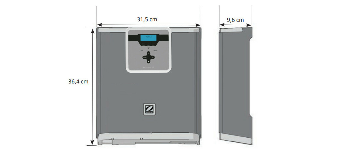 dimensions de l'électrolyseur gensalt ot zodiac