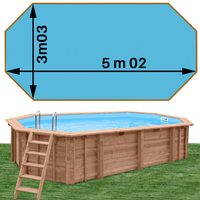 piscine bois woodfirst original octo allongee 502 x 303 x 120 cm liner bleu france 22270