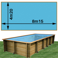 piscine bois woodfirst original rectangulaire 815 x 420 x 146 cm liner bleu france 16962